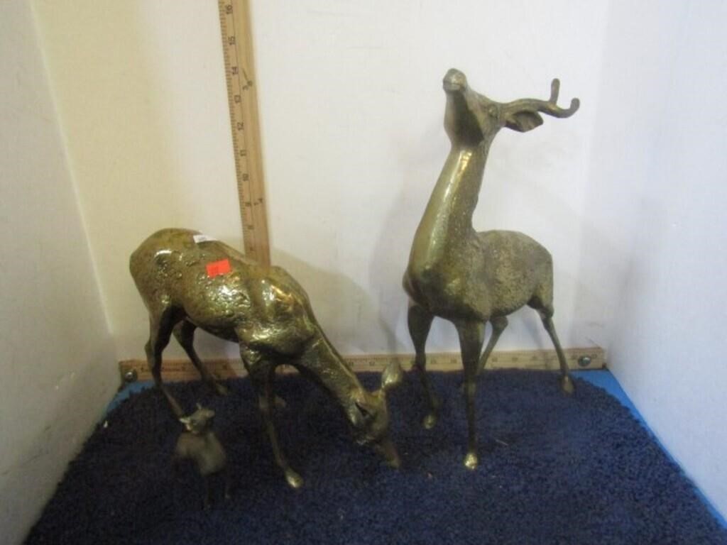 BRASS DEER STATUES