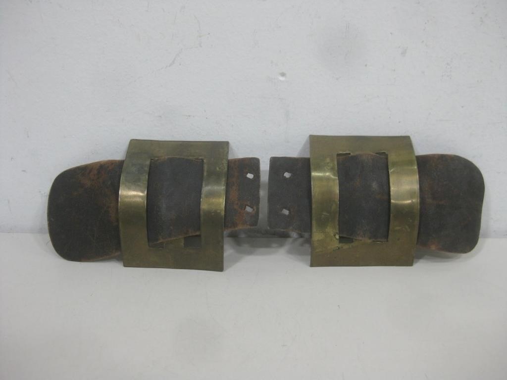 Pair Of Vtg Brass Belt Buckles