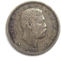 1883 50 Cents XF-AU Hawaii