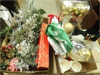 (2) Boxes w/ Holiday Decor, Wynbrook Nativity