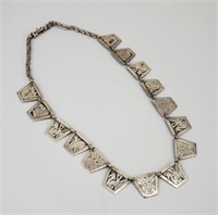 Sterling Silver Mexican Tribal Story Necklace.