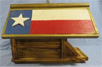 HANDMADE TEXAS FLAG WOODEN BIRDHOUSE