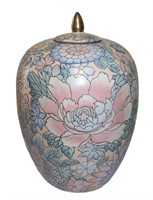 Chinese porcelain floral lidded jar