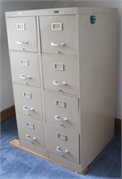 Pair 4 drawer metal file cabinets