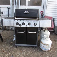 STERLING GAS BBQ W/ COVER & EXTRA TANKS