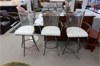 Set of 3 Johnston Casuals Genesis swivel bar stool