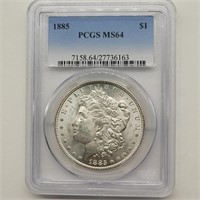 1885 PCGS MS64 MORGAN SILVER DOLLAR