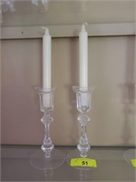 PAIR OF WATERFORD CANDLE STICKS 8”