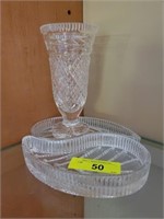 WATERFORD LEAF PATTERN 2 PC CRYSTAL