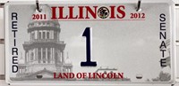State Senate Retired Plate #1, Illinois 2011-12