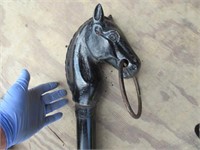 old horse head hitching post - 6ft long