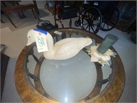 Resin Goose & Metal Candle Stand