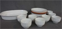 Assorted Ribbed Bake Ware Nine Pieces