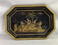 15 x 10 wood oriental decorated Tray