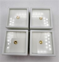 4 new 0.6ct 5mm round yellow zircon gemstones