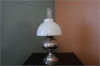 Kerosene Lamp w/Glass Shade & Chimney