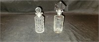 2 Vintage Cut Glass Perfume Bottles