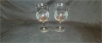 Pair of 10" Crystal Candle Holders