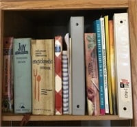 Shelf of cookbooks.