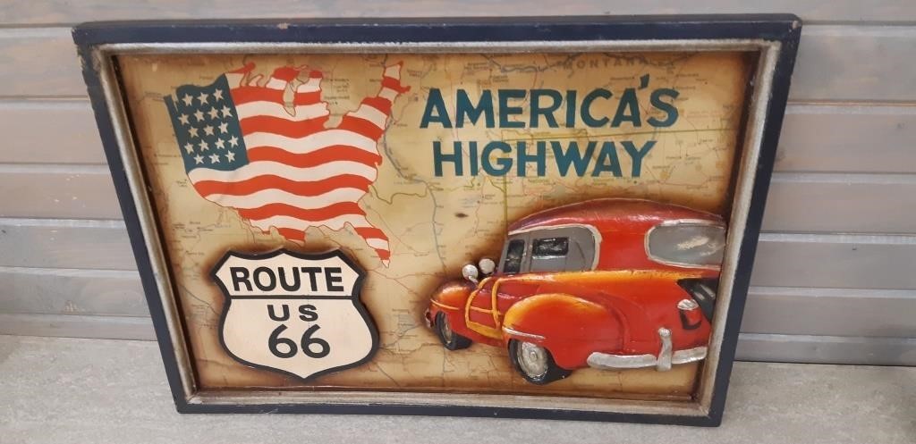Route 66 America Highway Sign 21"x15"