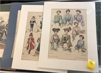 ANTIQUE FRENCH COLORED FASHION PRINTS