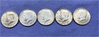 (5 PCS) 1964 KENNEDY HALF DOLLARS