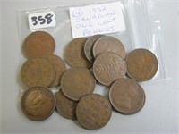 14 Canadian 1932 One Cents Coins