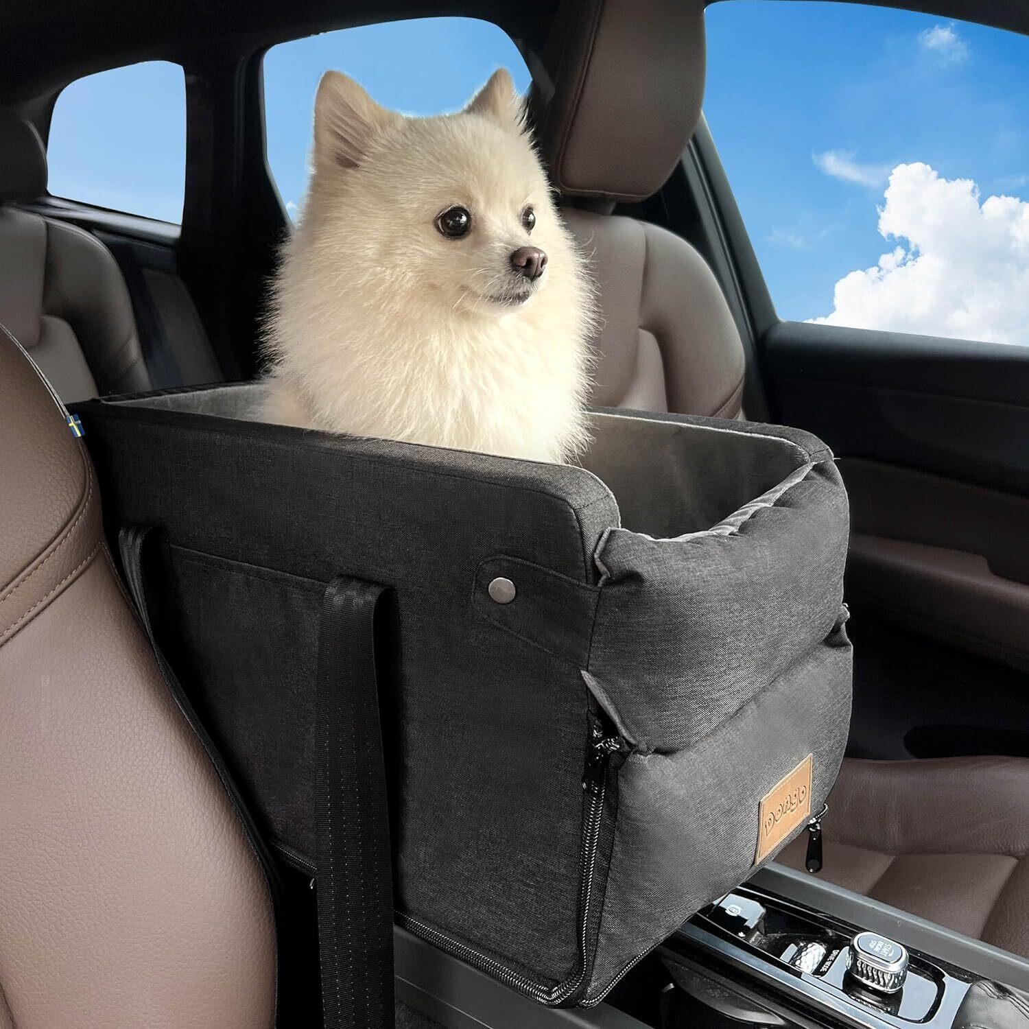 Dog Car Seat for Small Dog with Safety Tethers