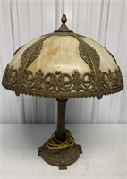 6 panel slag glass lamp