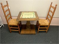 WOOD GAME TABLE (Chairs in Lot 6)