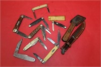 10pc Pocket Knives; Pine Knot, Union, Schrade