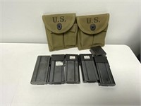 M1 Carbine Magazines (6) &  (2) Pouches Magazines