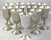 Sterling Silver Fluted Goblets (11), 1316.1g