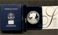 2006 1oz Proof Silver Eagle w/Box & Papers