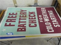 Service station signs - double sided - cardboard