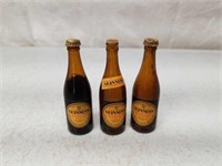 3 Miniature Guinness Beer Bottles