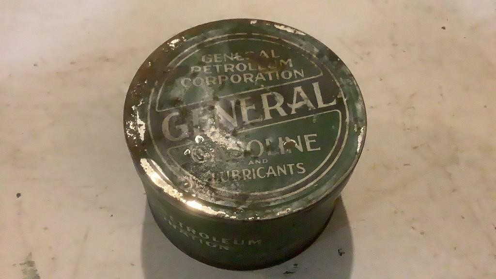 Vintage General Petroleum Corp Grease Can