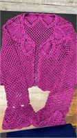 No Label Dark Magenta Colored Crochet Open Crochet