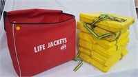 6 LIFE JACKETS IN CASE