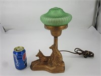 Lampe vintage avec globe en ouraline et base en