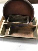 Wood bowl, wood tray, sm wood box