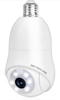 Light Bulb Security Camera, 2K 360° Pan Tilt