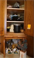 Black Americana & Asst Items in Kitchen Cabinet
