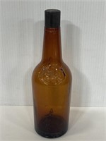 Vintage brown glass liquor bottle