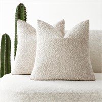 COVERS ONLY 20x20in Textured Boucle Throw Pillow