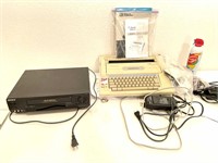 Sony VHs Player and Smith Corona E Typewriter
