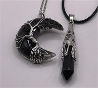 Obsidian Gem Pendant Necklace