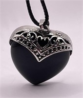 Obsidian Heart Shaped Necklace