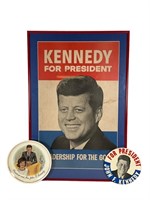 John F. Kennedy Poster, Button & Plate