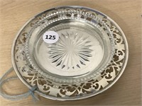 Sterling Tray With Glass Insert By Rhoden